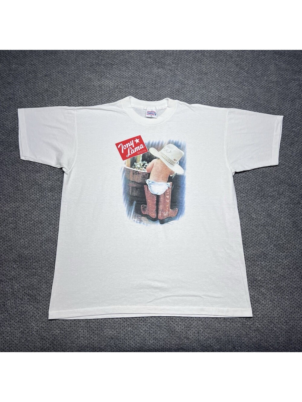 Vintage 1990S Tony Lama Boots Company Shirt XL Promo Rare Men’s White